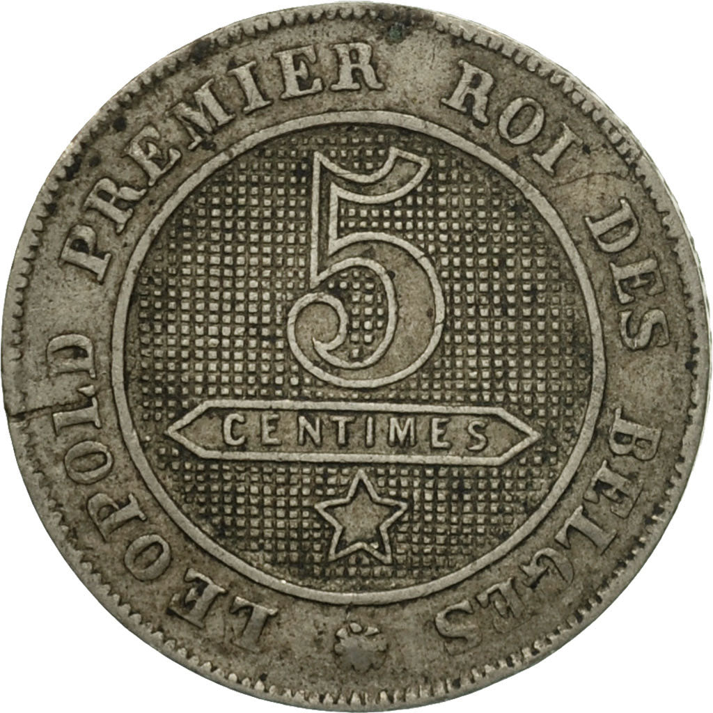 Moneta, Belgio, Leopold I, 5 Centimes, 1861, MB+, Rame-nichel, KM:21
