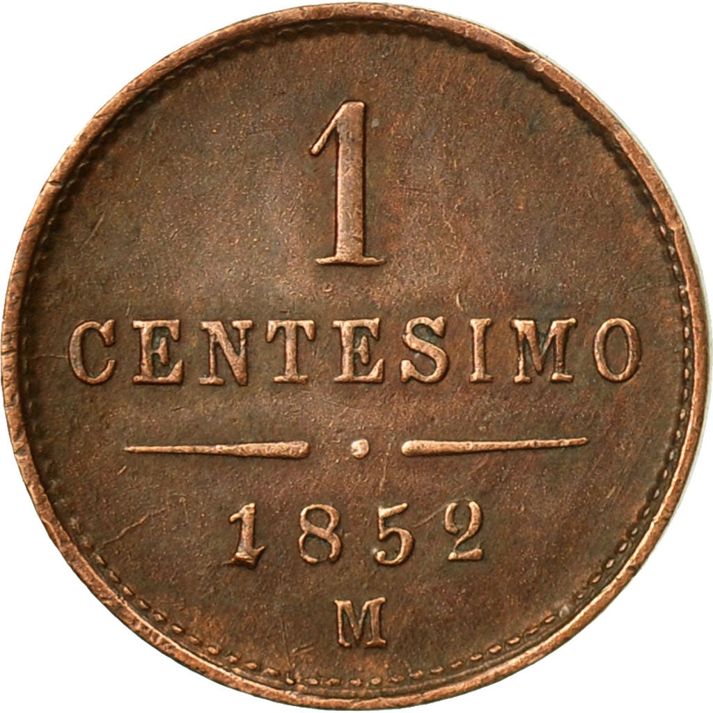 Coin, ITALIAN STATES, LOMBARDY-VENETIA, Centesimo, 1852, Venice, EF(40-45)