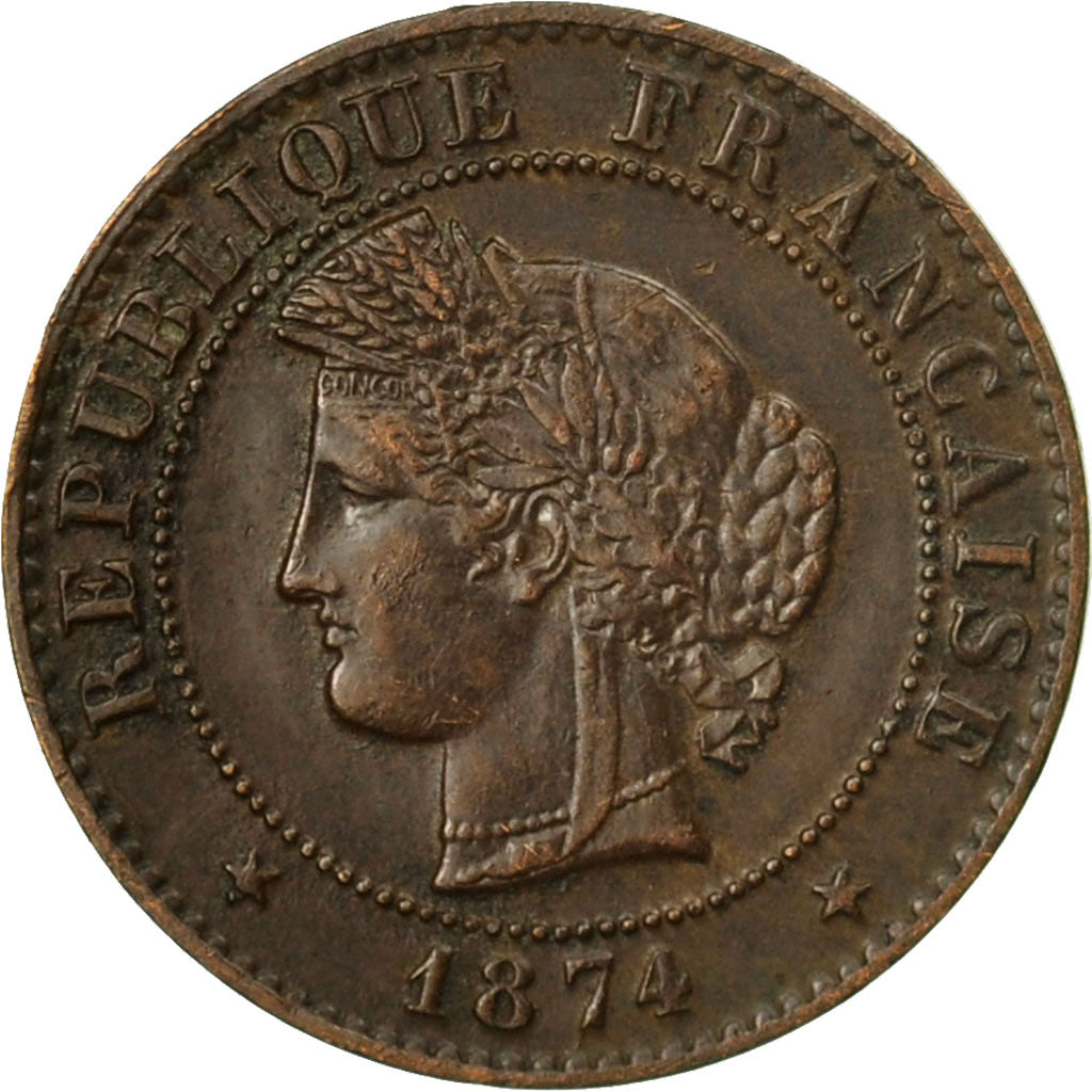 Moneta, Francia, Cérès, Centime, 1874, Paris, BB, Bronzo, KM:826.1