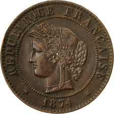 Moneta, Francia, Cérès, Centime, 1874, Paris, BB, Bronzo, KM:826.1