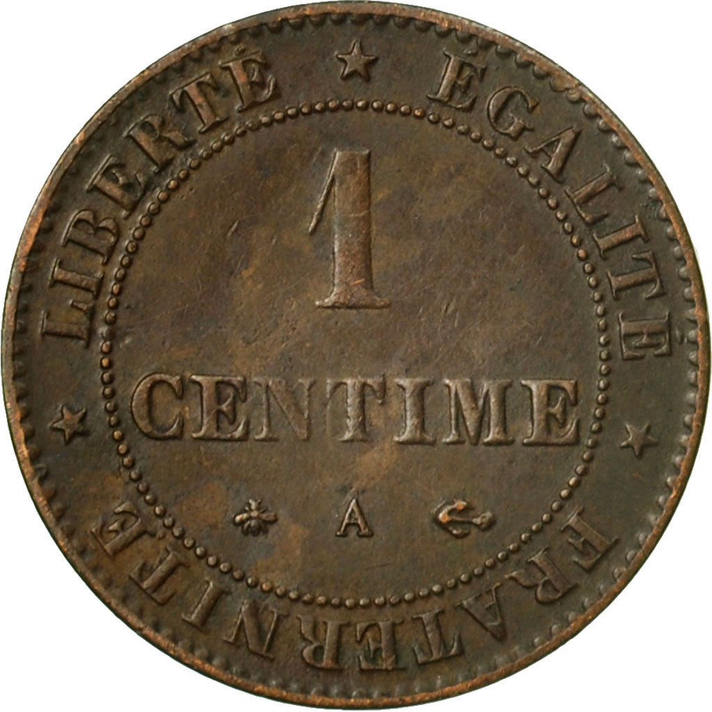 Moneta, Francia, Cérès, Centime, 1874, Paris, BB, Bronzo, KM:826.1