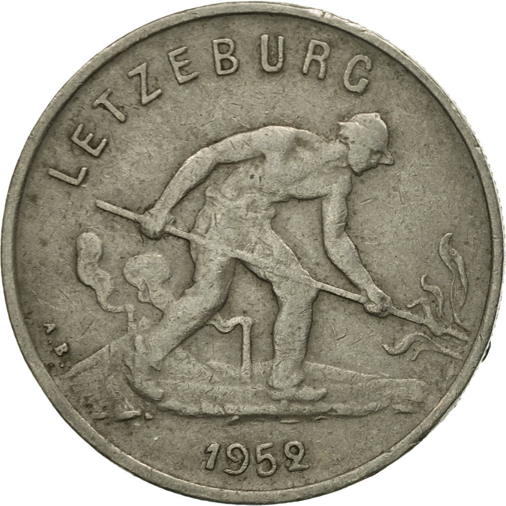 Monnaie, Luxembourg, Charlotte, Franc, 1952, TB+, Copper-nickel, KM:46.2