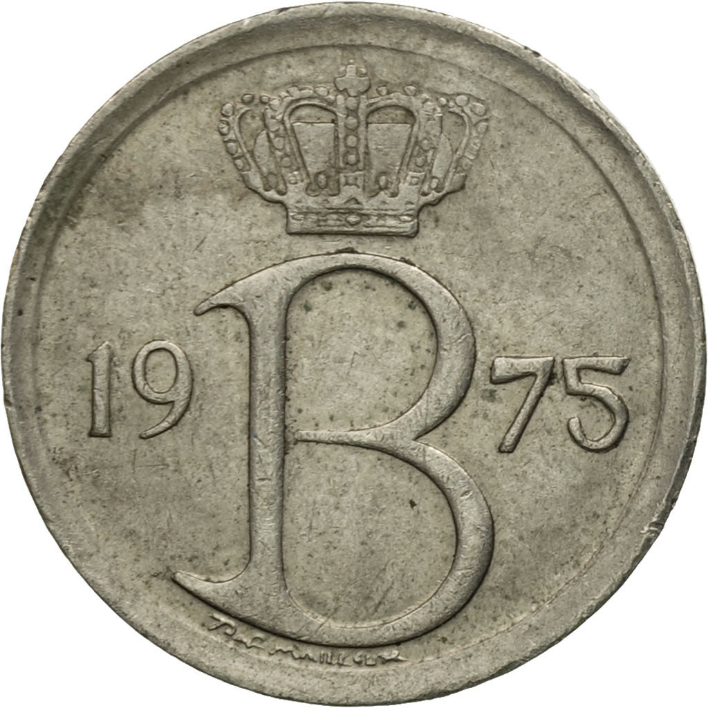 Moneda, Bélgica, 25 Centimes, 1975, Brussels, MBC, Cobre - níquel, KM:154.1