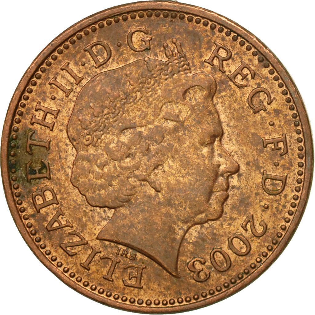 Moneta, Gran Bretagna, Elizabeth II, Penny, 2003, MB+, Acciaio placcato rame