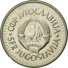 Coin, Yugoslavia, 5 Dinara, 1991, AU(50-53), Copper-Nickel-Zinc, KM:144