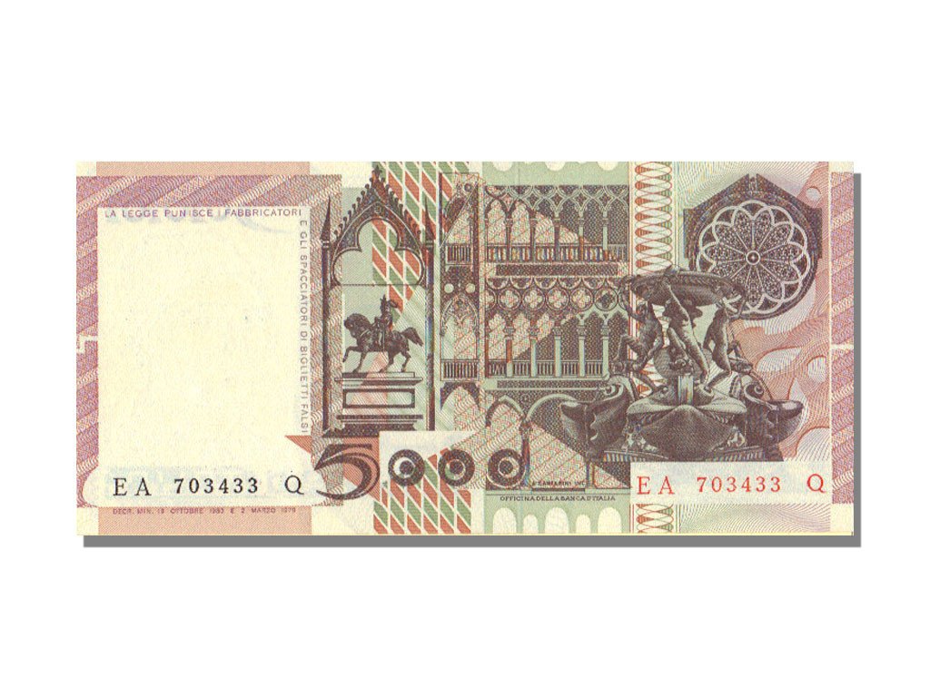 Italy, 5000 Lire, 1983, KM #105b, 1983-10-19, UNC(65-70), EA