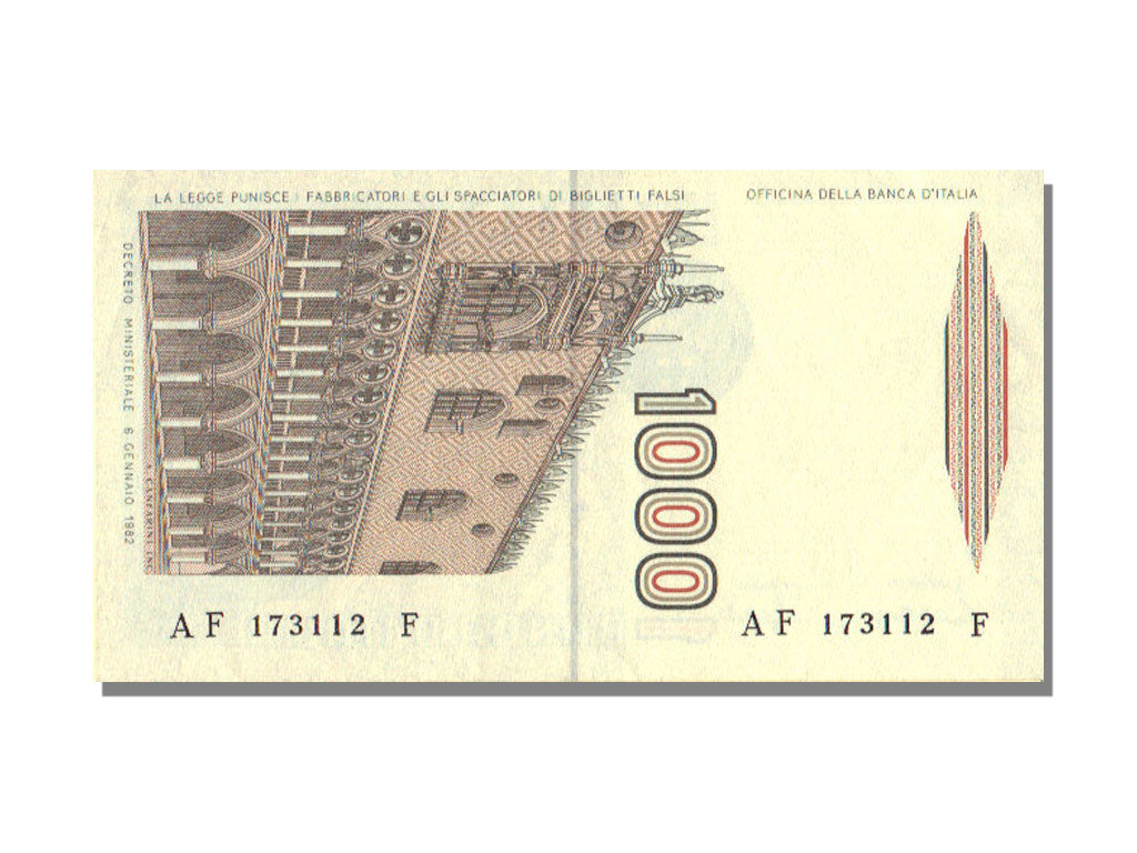 Italy, 1000 Lire, 1982, KM #109b, 1982-01-06, UNC(65-70), AF