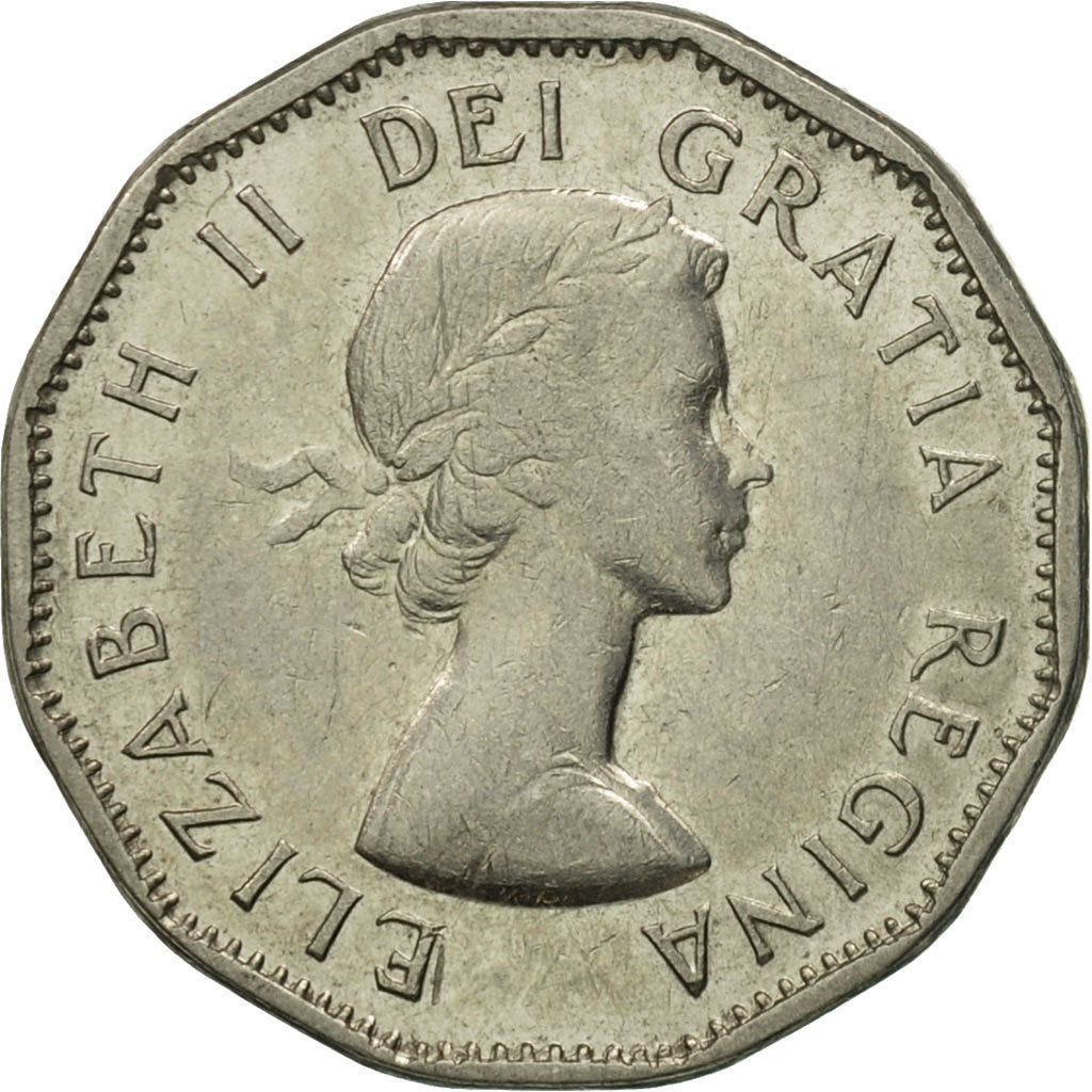 Coin, Canada, Elizabeth II, 5 Cents, 1958, Royal Canadian Mint, Ottawa