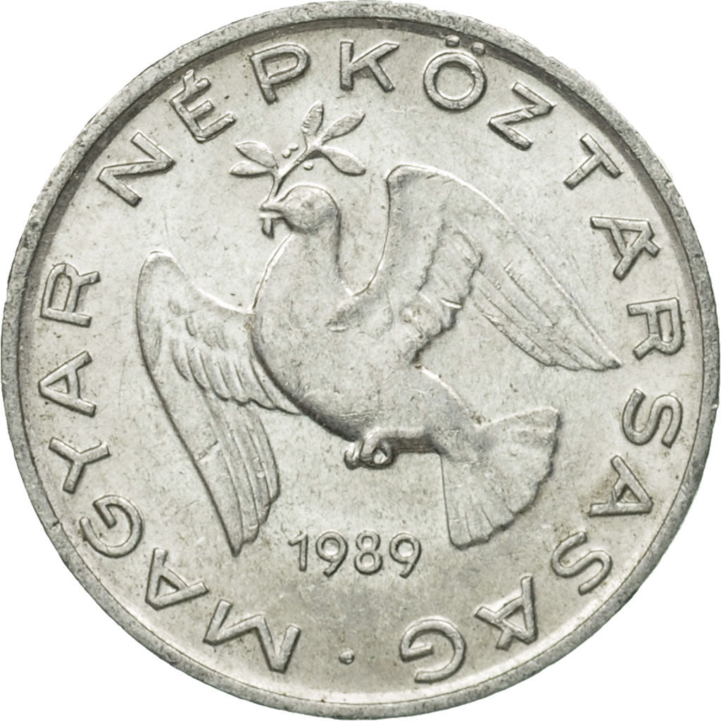 Coin, Hungary, 10 Filler, 1989, Budapest, AU(50-53), Aluminum, KM:572