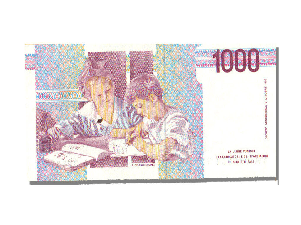 Italy, 1000 Lire, 1990, UNC(65-70)
