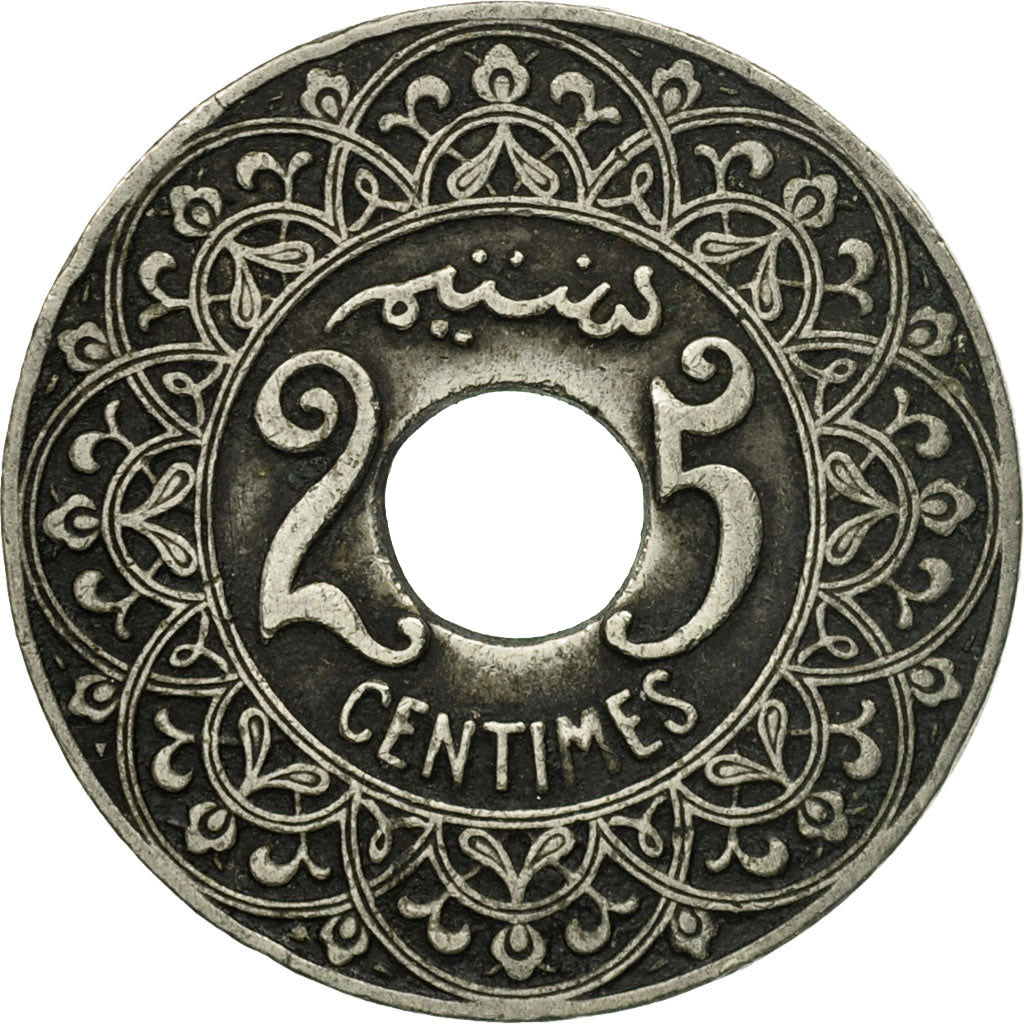 Coin, Morocco, Yusuf, 25 Centimes, 1921, bi-Bariz, Paris, AU(50-53)