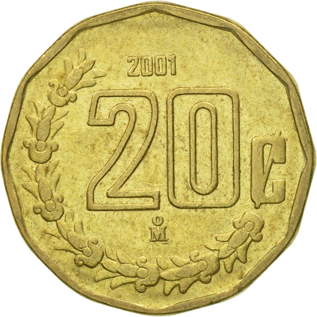 Monnaie, Mexique, 20 Centavos, 2001, Mexico City, TTB, Aluminum-Bronze, KM:548