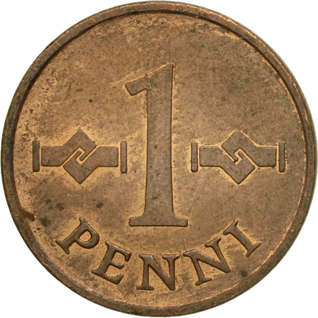 Coin, Finland, 5 Pennia, 1967, EF(40-45), Copper, KM:45