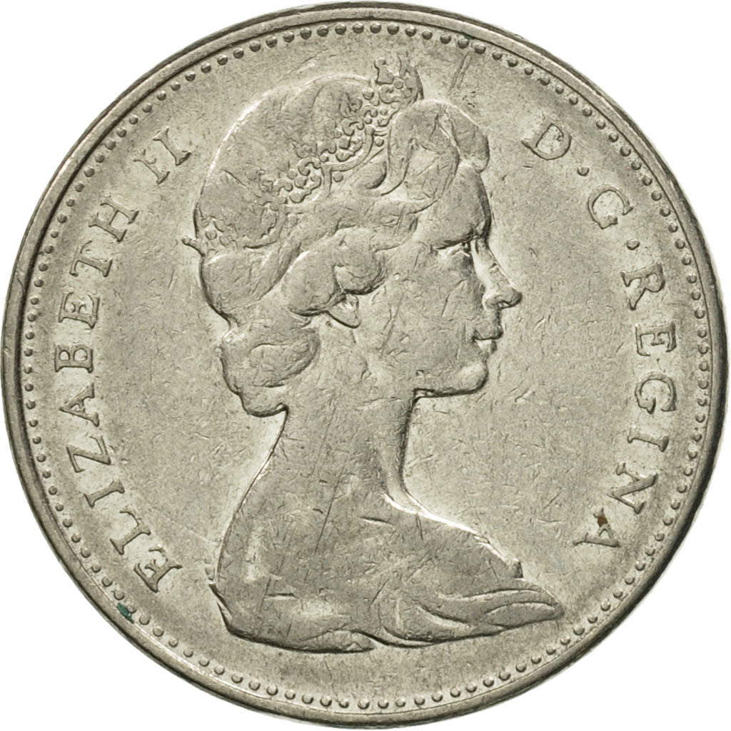 Coin, Canada, Elizabeth II, 5 Cents, 1968, Royal Canadian Mint, Ottawa