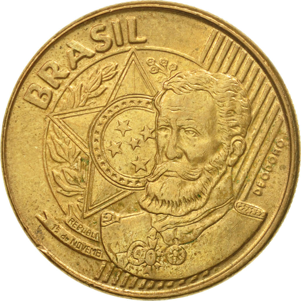 Monnaie, Brésil, 25 Centavos, 2010, TTB+, Bronze Plated Steel, KM:650