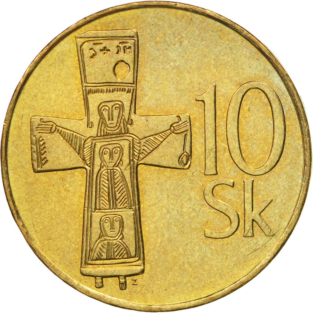 Munten, Slowakije, 10 Koruna, 2003, ZF+, Aluminum-Bronze, KM:11