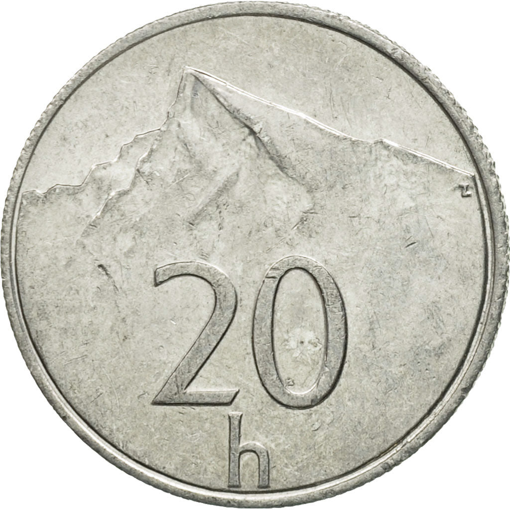 Moneda, Eslovaquia, 20 Halierov, 1993, MBC, Aluminio, KM:18