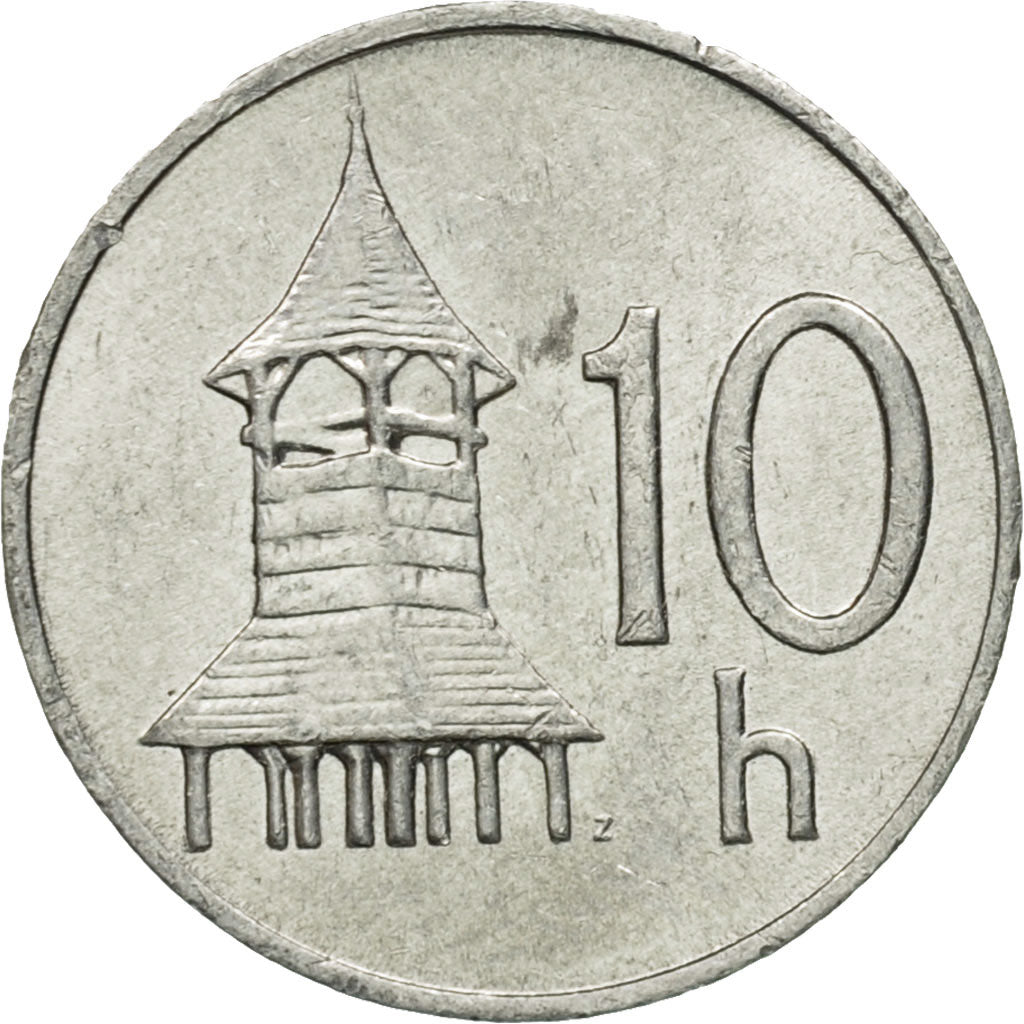 Munten, Slowakije, 10 Halierov, 2001, ZF+, Aluminium, KM:17