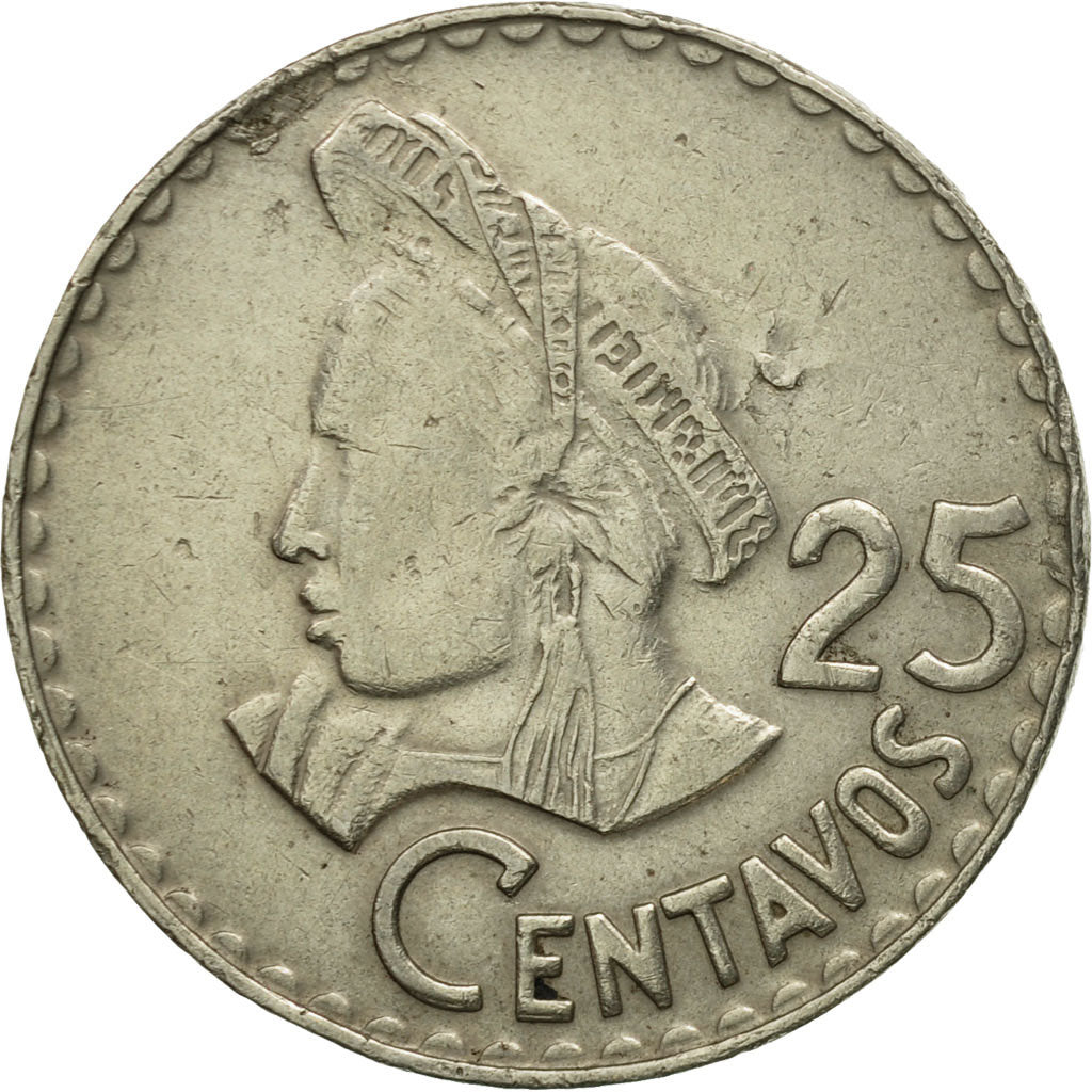 Moneda, Guatemala, 25 Centavos, 1971, MBC+, Cobre - níquel, KM:272