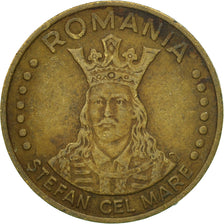 Moneta, Romania, 20 Lei, 1991, MB, Acciaio ricoperto in ottone, KM:109