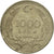 Moneta, Turcja, 1000 Lira, 1990, VF(30-35), Mosiądz niklowy, KM:997