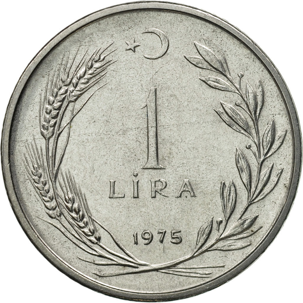 Coin, Turkey, Lira, 1975, EF(40-45), Stainless Steel, KM:889a.2