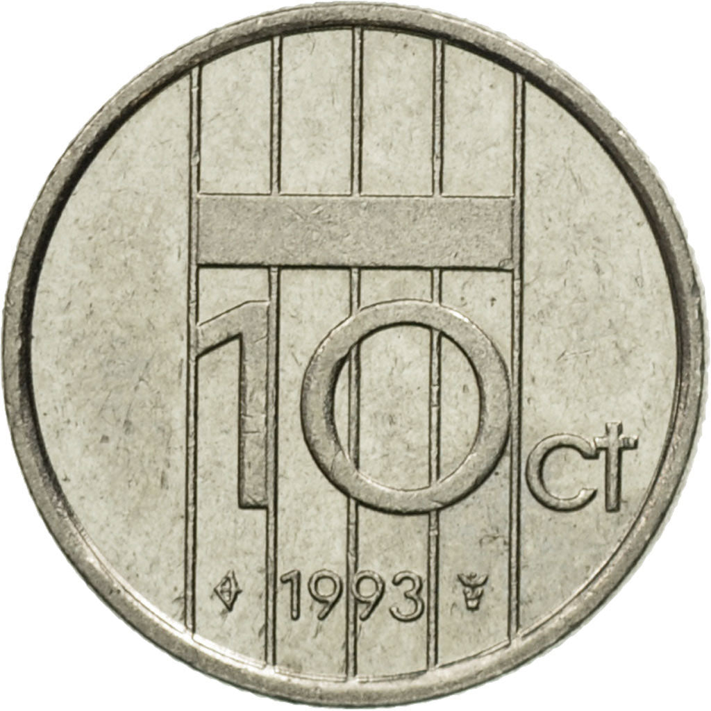 Münze, Niederlande, Beatrix, 10 Cents, 1993, SS, Nickel, KM:203