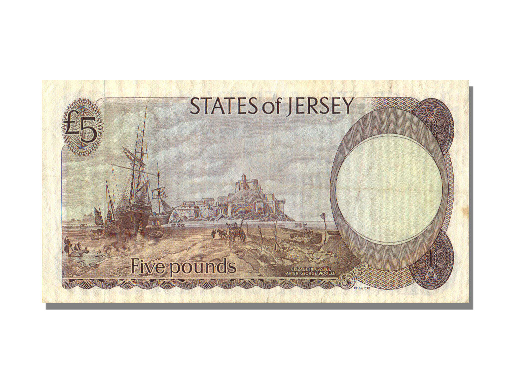 Jersey, 5 Pounds, KM:12b, BB+