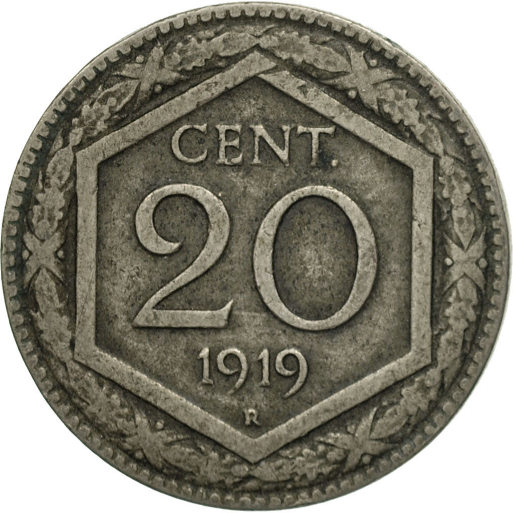 Coin, Italy, Vittorio Emanuele III, 20 Centesimi, 1919, Rome, VF(30-35)