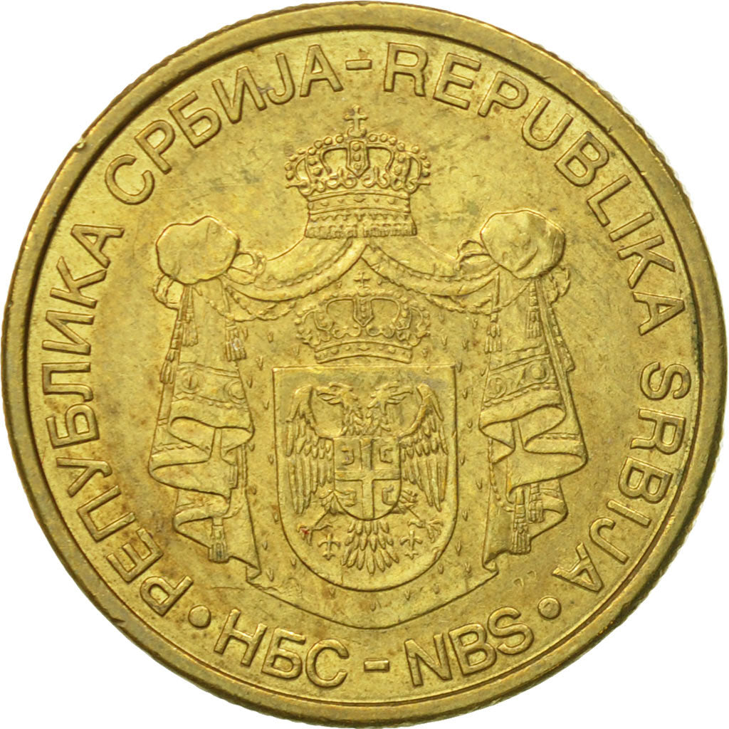 Coin, Serbia, 2 Dinara, 2008, EF(40-45), Nickel-brass, KM:46