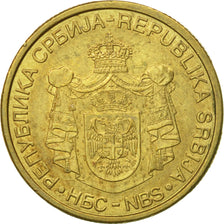 Coin, Serbia, 2 Dinara, 2008, EF(40-45), Nickel-brass, KM:46