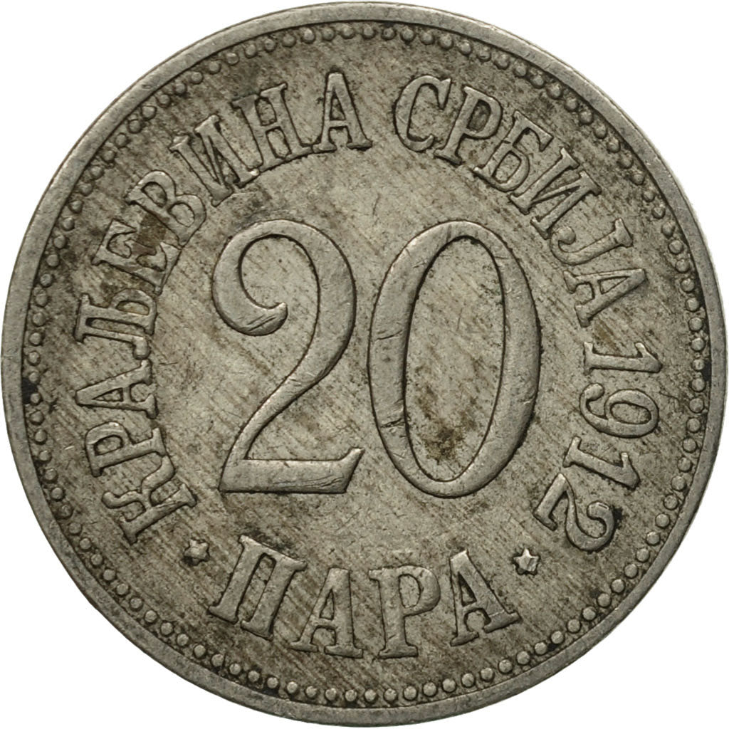 Coin, Serbia, Milan I, 20 Para, 1912, VF(20-25), Copper-nickel, KM:20