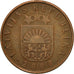Moneta, Lettonia, 2 Santimi, 2000, BB, Acciaio ricoperto in rame, KM:21