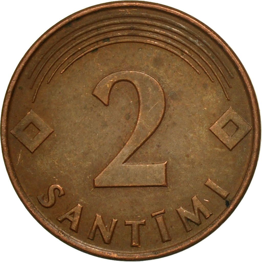 Coin, Latvia, 2 Santimi, 2000, EF(40-45), Copper Clad Steel, KM:21