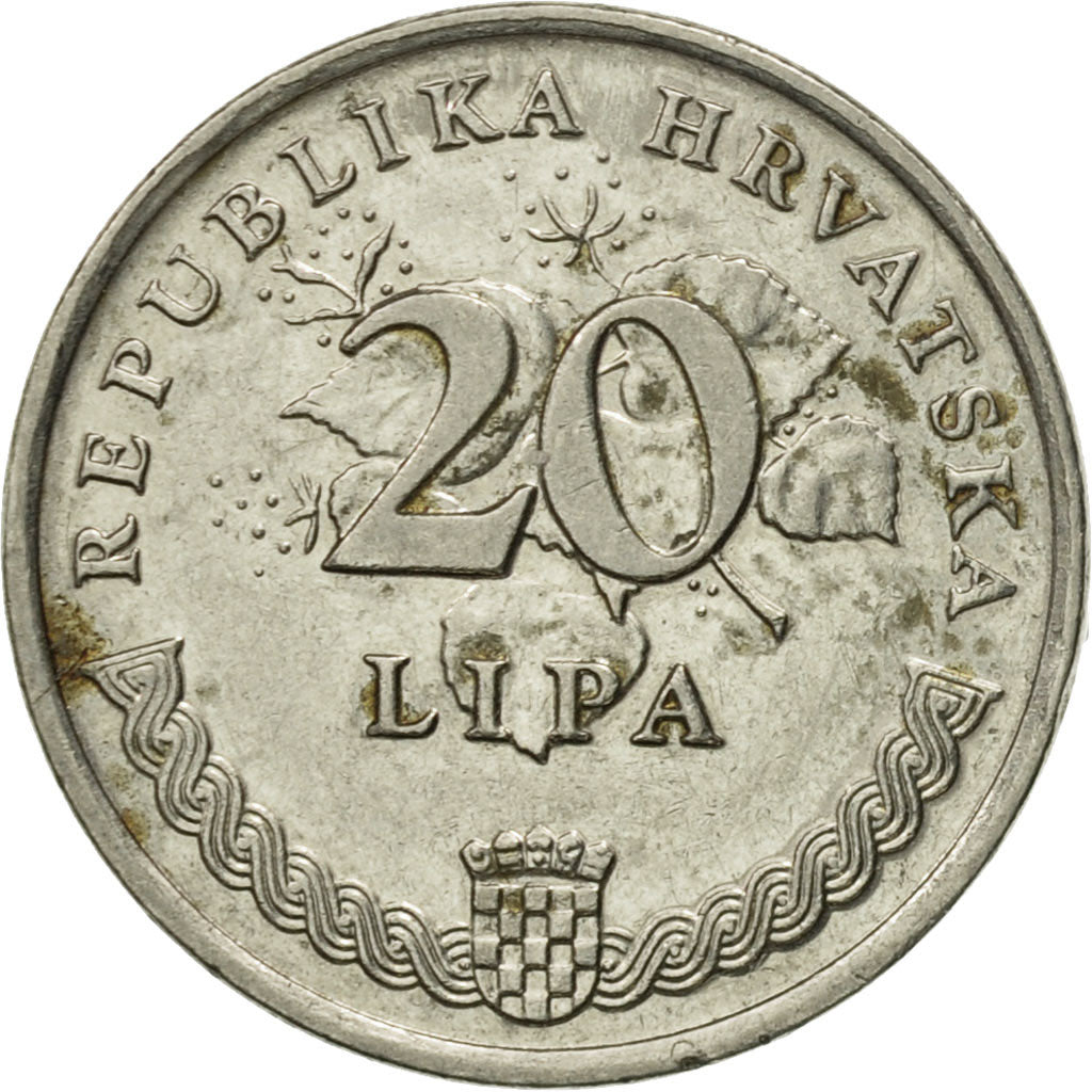 Münze, Kroatien, 20 Lipa, 1993, S+, Nickel plated steel, KM:7