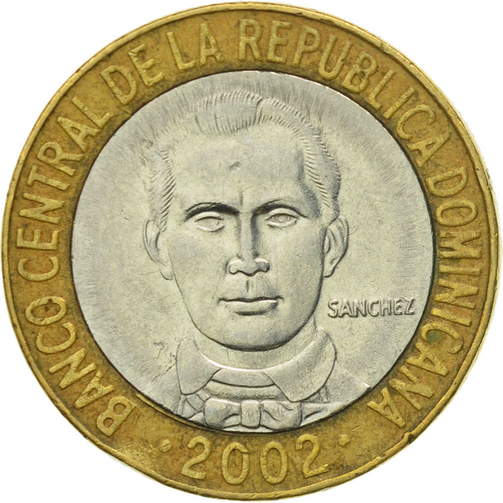 Moneta, Republika Dominikany, Franz Joseph I, 5 Pesos, 2002, EF(40-45)