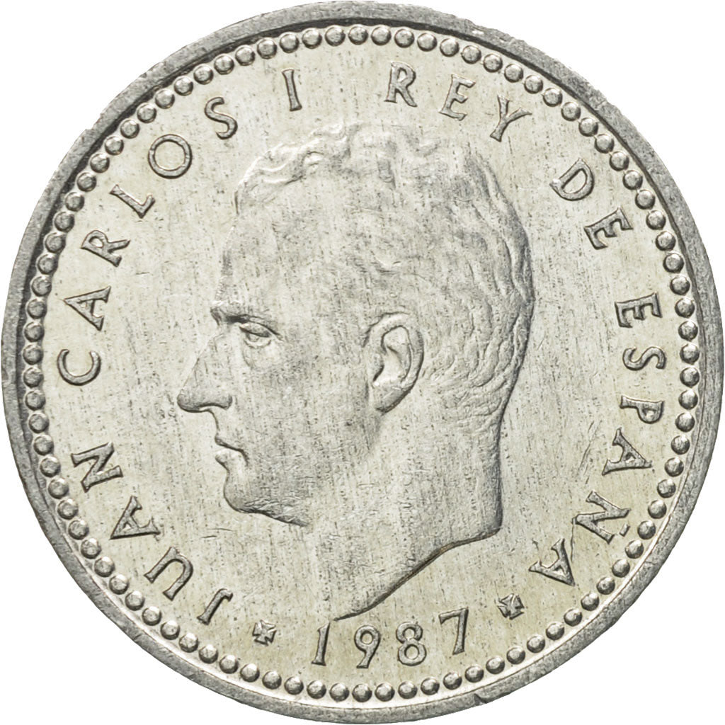 Coin, Spain, Juan Carlos I, Peseta, 1987, VF(30-35), Aluminum, KM:821