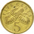 Moneda, Singapur, 5 Cents, 1987, British Royal Mint, MBC, Aluminio - bronce