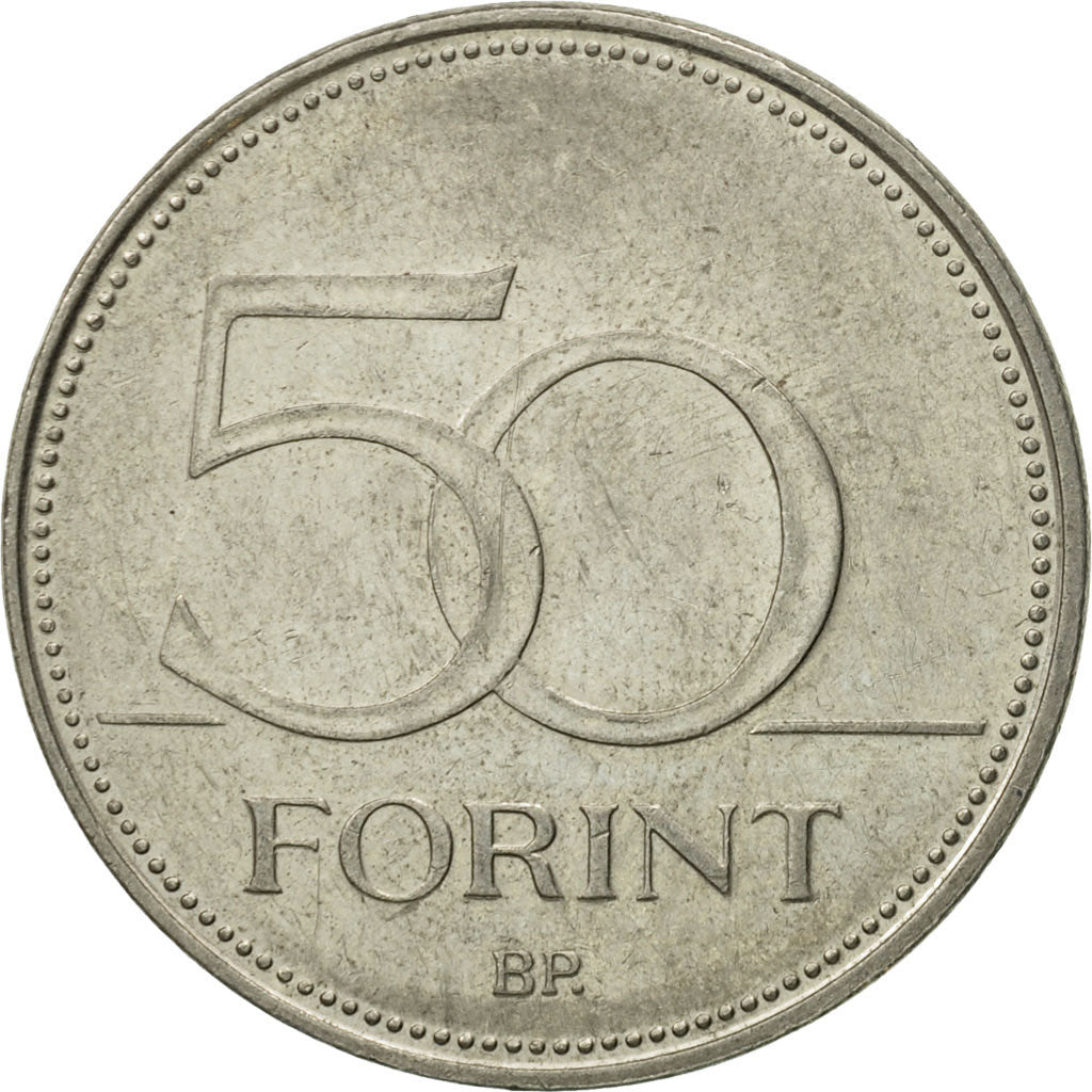 Moneda, Hungría, 50 Forint, 2001, Budapest, MBC, Cobre - níquel, KM:697