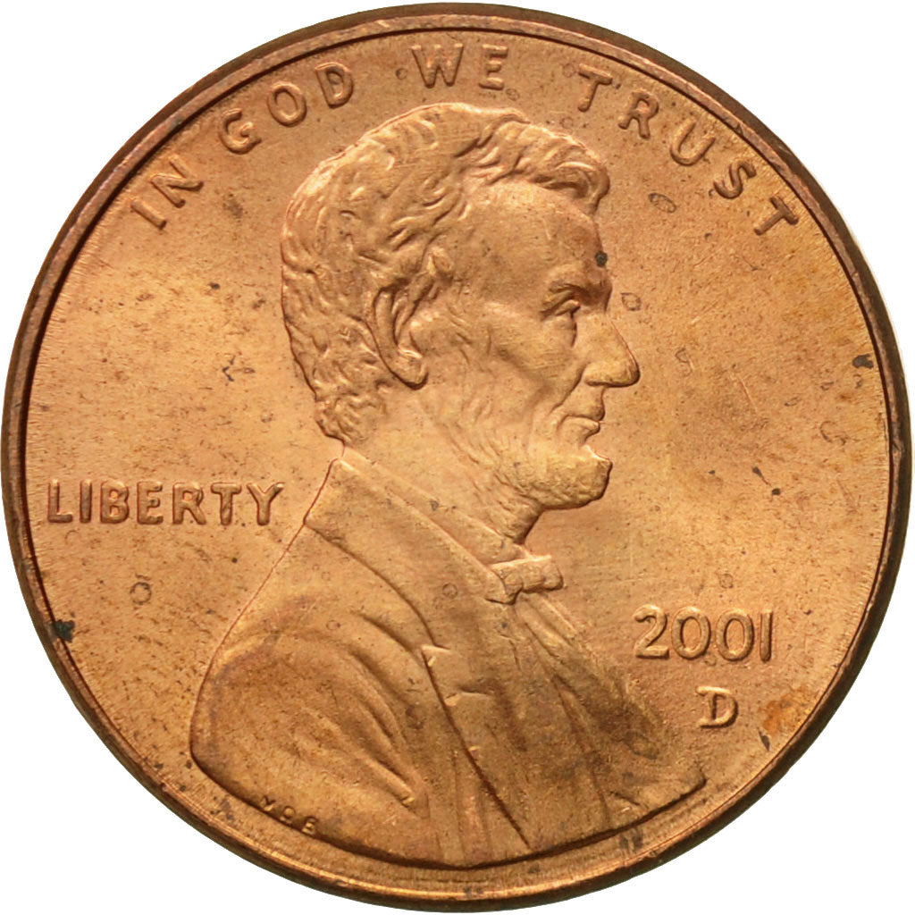 Moneda, Estados Unidos, Lincoln Cent, Cent, 2001, U.S. Mint, Denver, MBC, Cobre