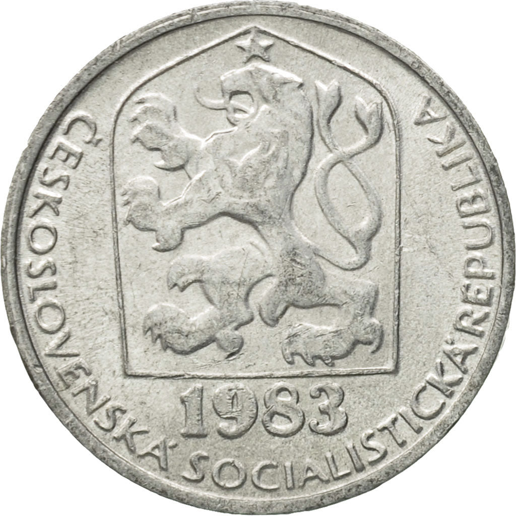 Coin, Czechoslovakia, 10 Haleru, 1983, AU(50-53), Aluminum, KM:80