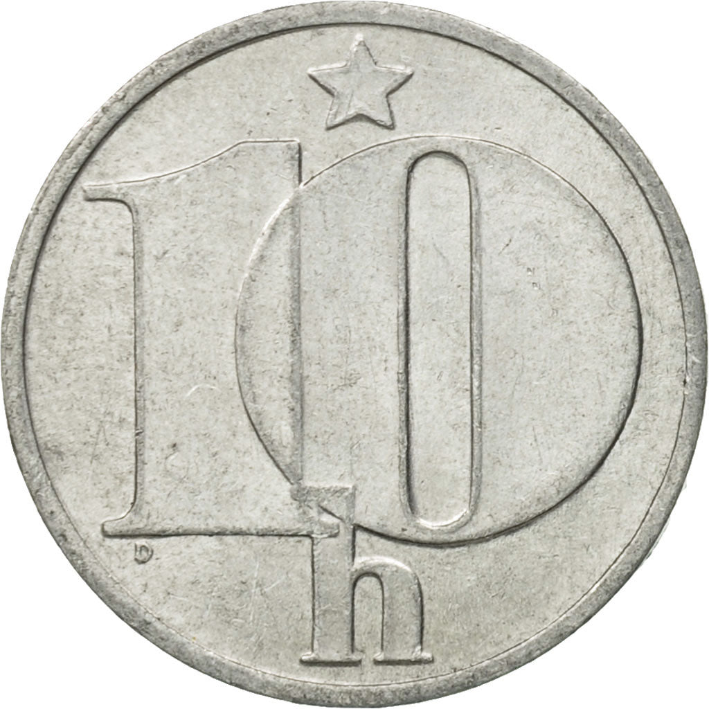 Coin, Czechoslovakia, 10 Haleru, 1983, AU(50-53), Aluminum, KM:80