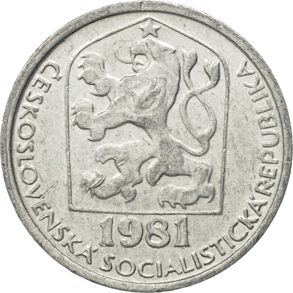 Coin, Czechoslovakia, 10 Haleru, 1981, AU(50-53), Aluminum, KM:80