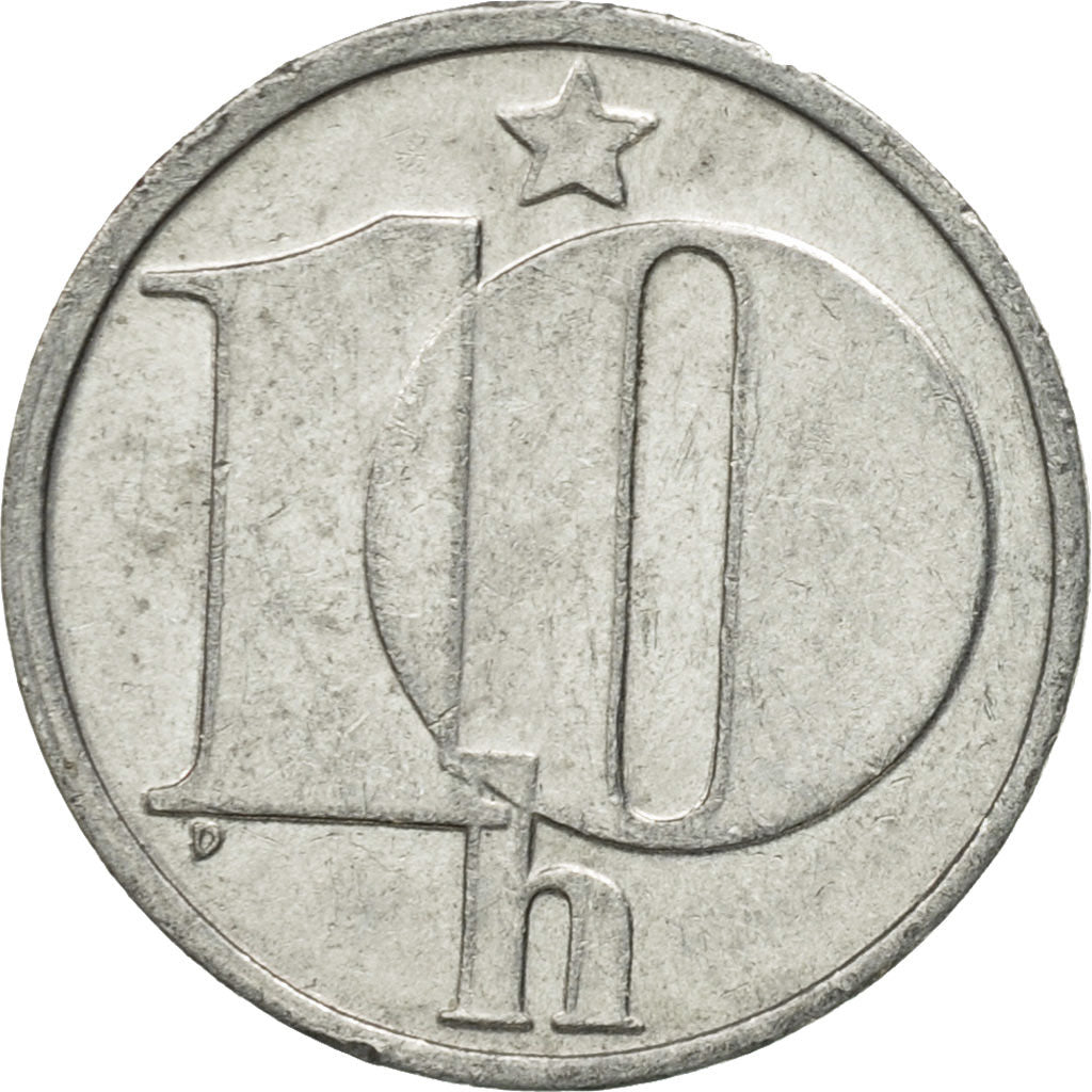 Coin, Czechoslovakia, 10 Haleru, 1981, AU(50-53), Aluminum, KM:80