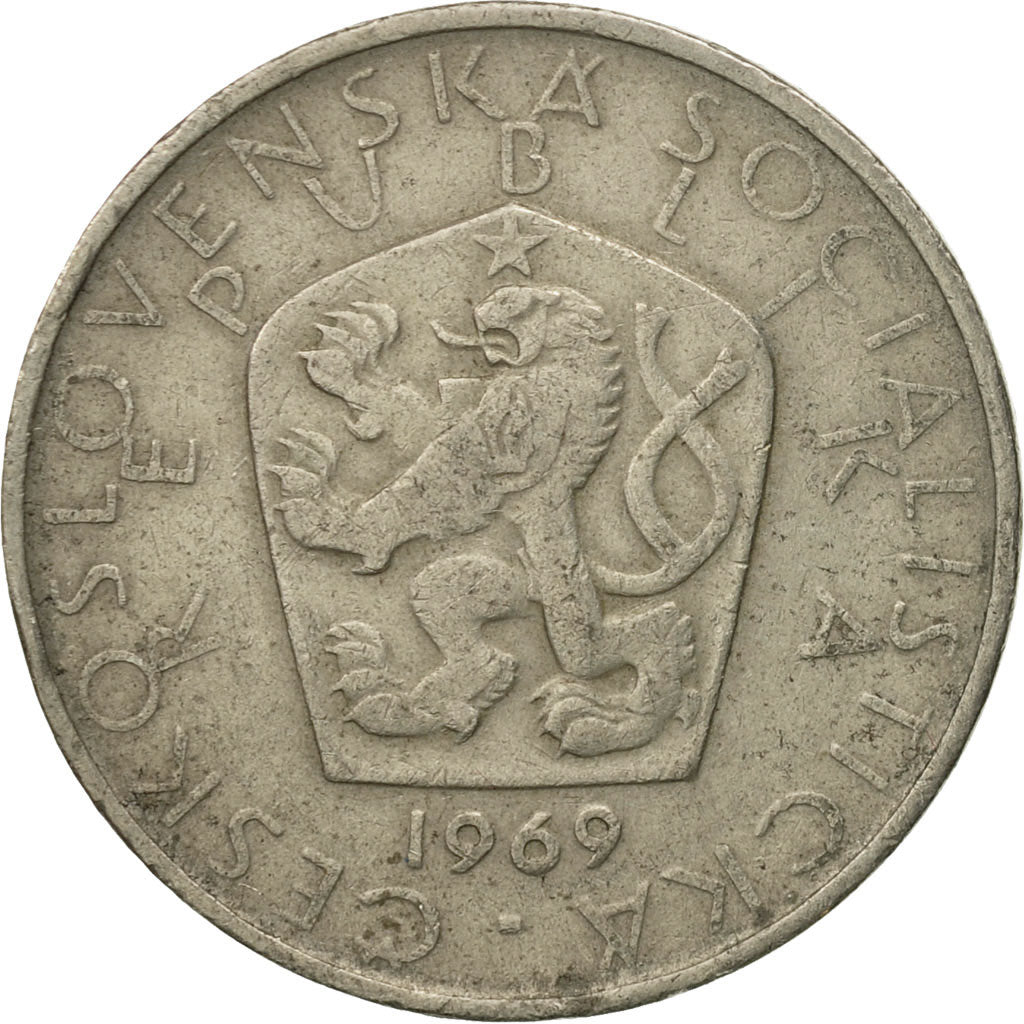 Moneta, Czechosłowacja, 5 Korun, 1969, EF(40-45), Miedź-Nikiel, KM:60