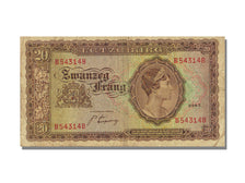 Luxembourg, 20 Frang, 1943, KM #42a, AU(50-53), B