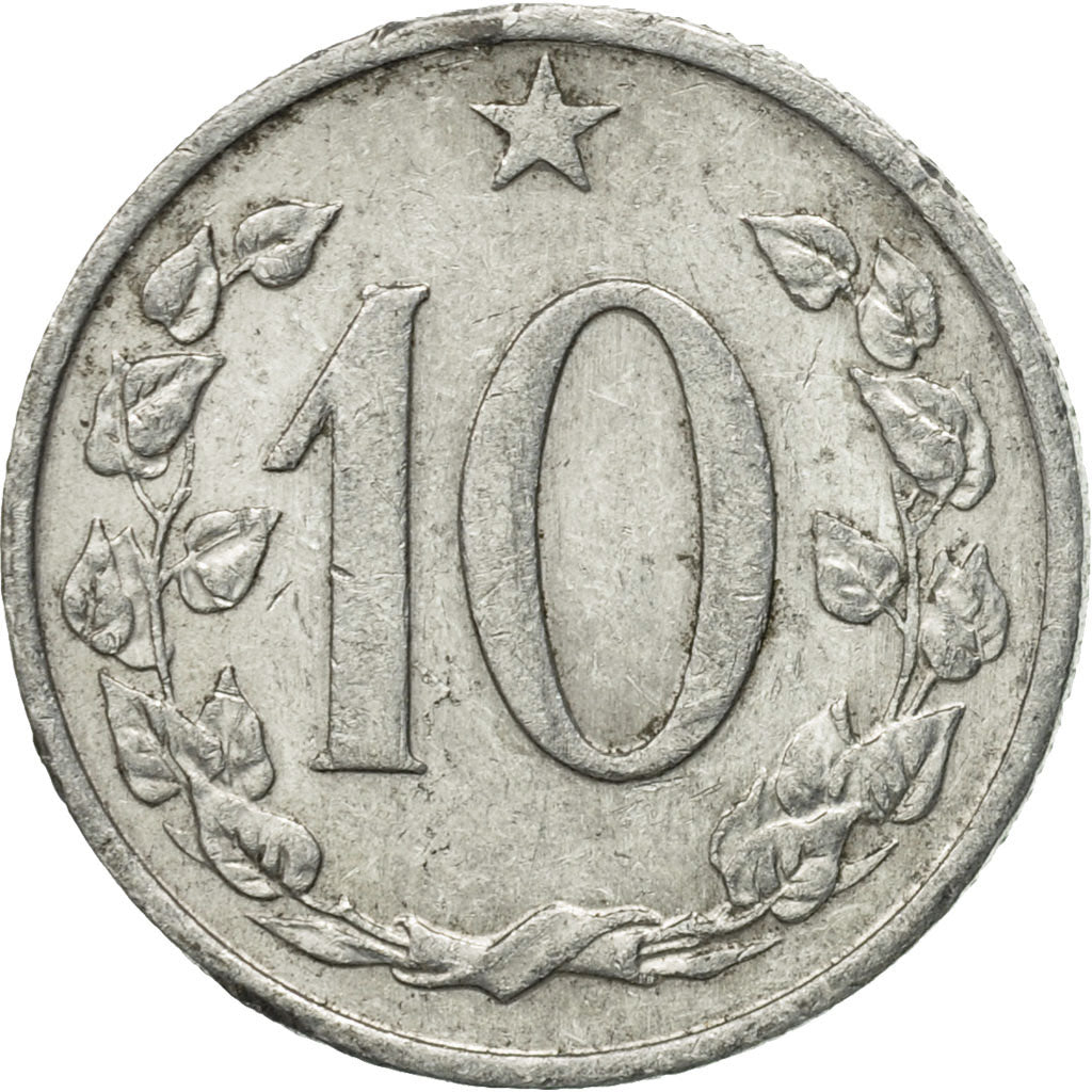 Moneta, Cecoslovacchia, 10 Haleru, 1966, MB+, Alluminio, KM:49.1