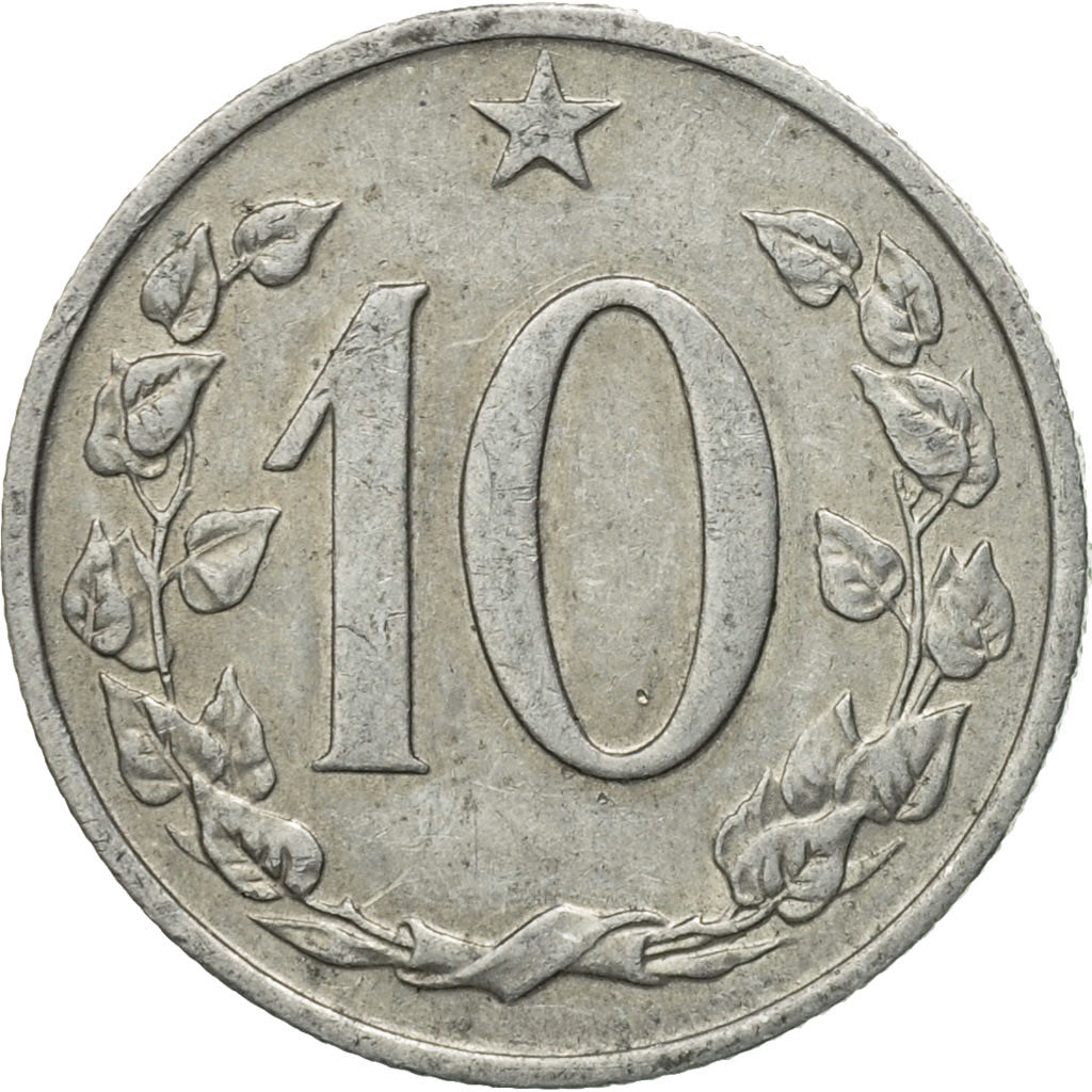 Munten, Tsjecho-Slowakije, 10 Haleru, 1963, FR+, Aluminium, KM:49.1