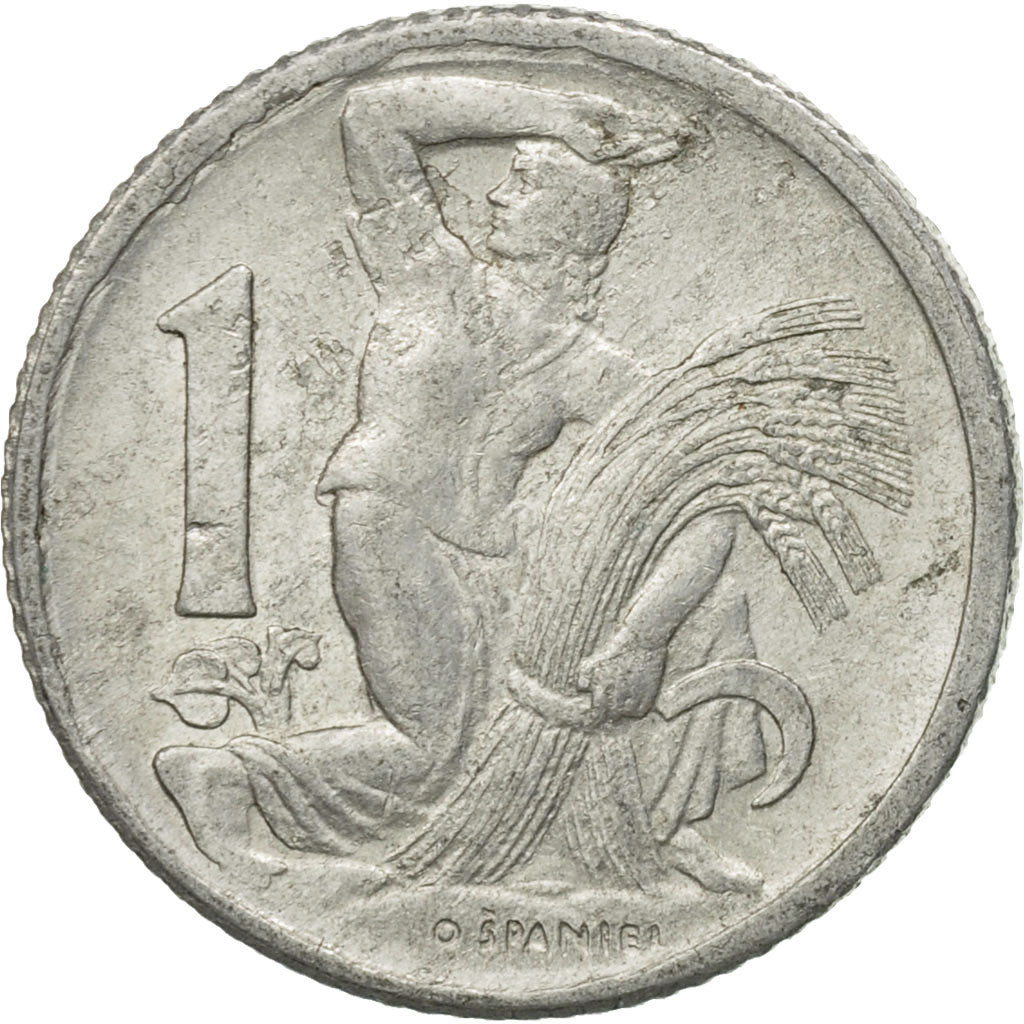 Coin, Czechoslovakia, Koruna, 1950, EF(40-45), Aluminum, KM:22
