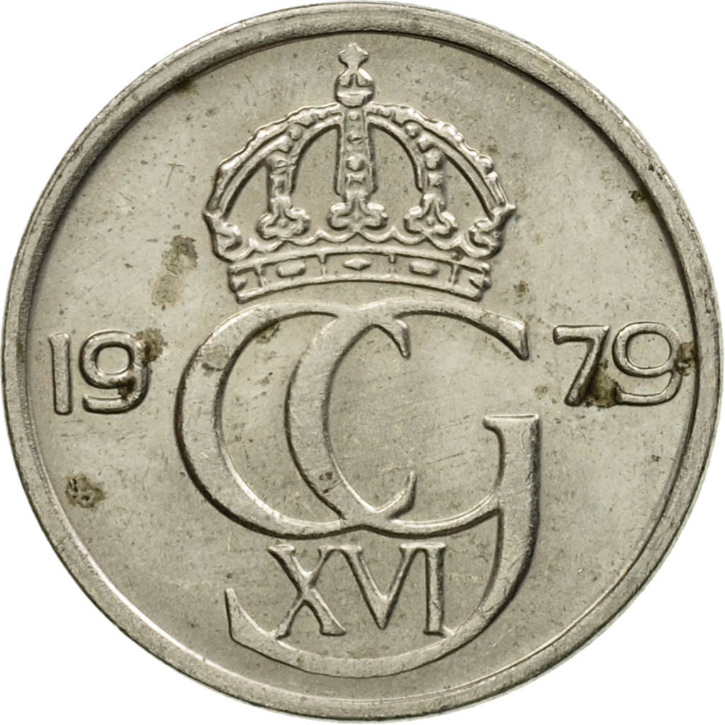 Coin, Sweden, Carl XVI Gustaf, 10 Öre, 1979, VF(20-25), Copper-nickel, KM:850